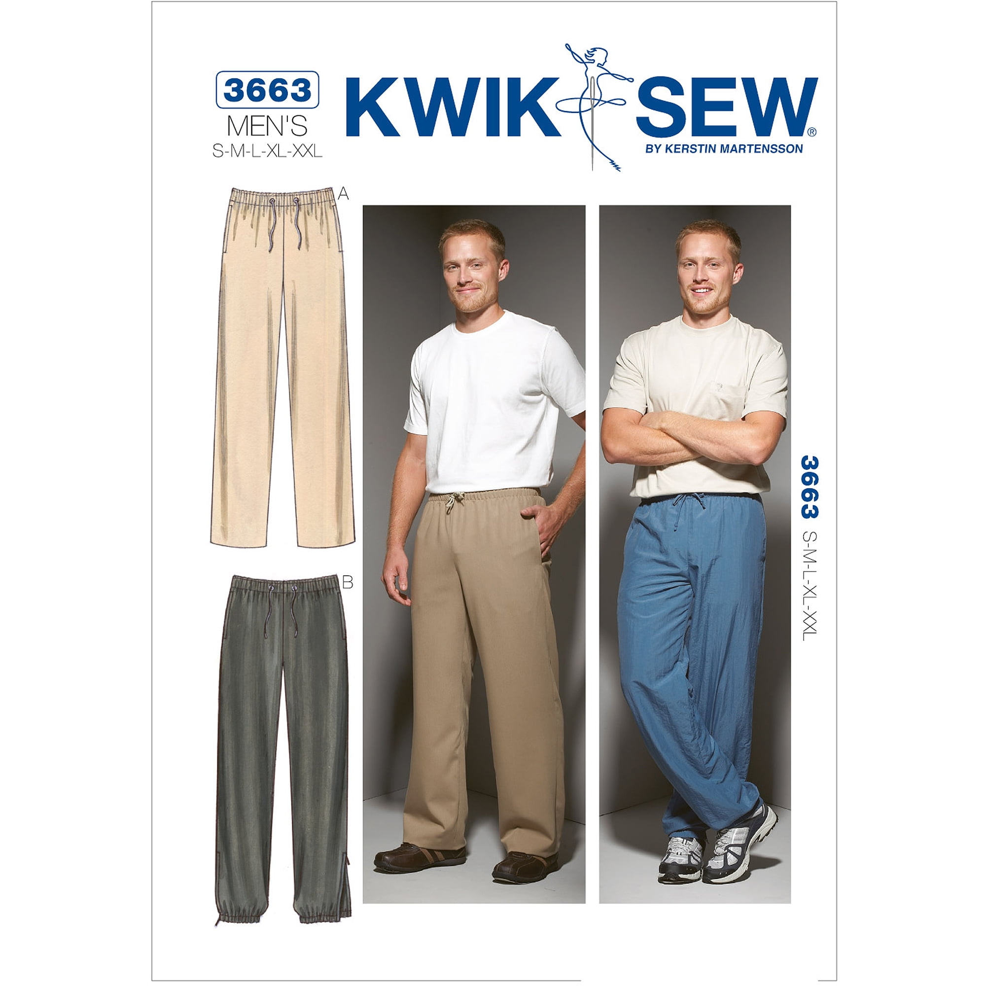 Kwik Sew Pattern Pants, (S, M, L, XL, XXL) 