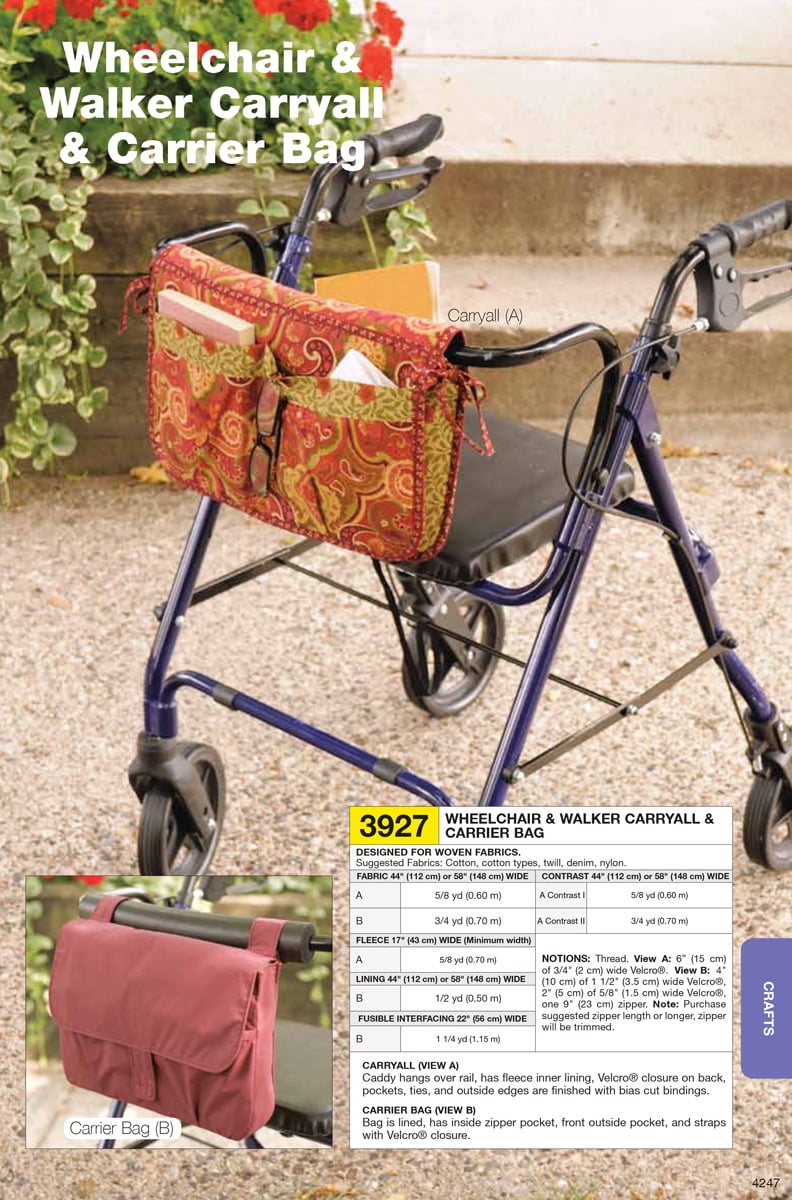 Kwik Sew Pattern Wheelchair and Walker CarryAll and Carrier Bag