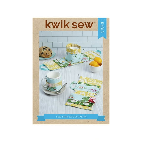 Kwik Sew Sewing Pattern 4313 - Tea Accessories Mug Case, Tea Bag Case, Mug Cozy Size: OS (One Size)