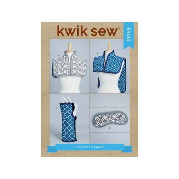 Kwik Sew Sewing Pattern 4318 - Hot or Cold Shoulder Wraps. Mask and Wrist Wrap, Size: OS (One Size)