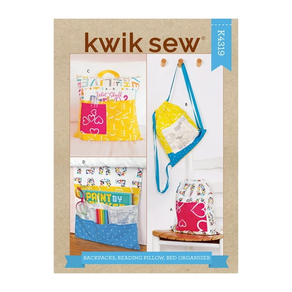 Kwik Sew Sewing Pattern 4319 - Backpacks, Reading Pillow, Bed Organizer, Size: OS (One Size)