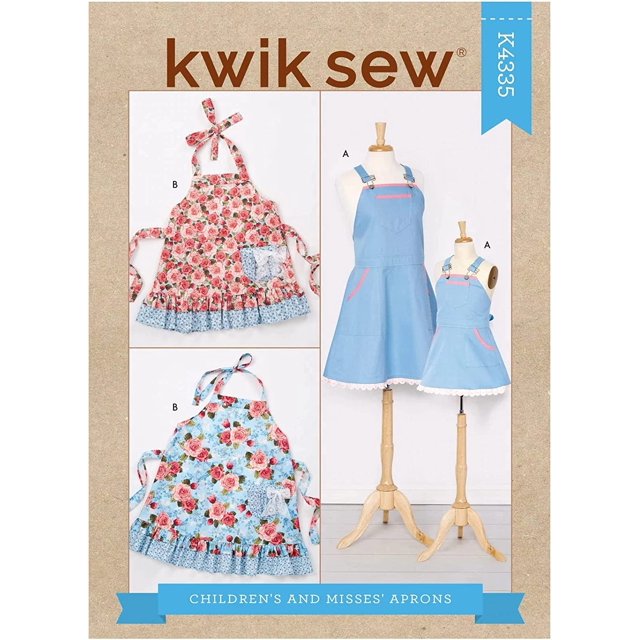 Kwik Sew Sewing Pattern 4335 Children's & Misses' Aprons, Size A (SL/SL)