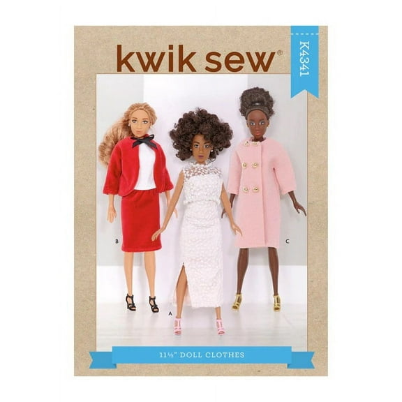 Kwik Sew Sewing Pattern 4341 - 11" Doll Clothes, Size: OS (One Size)