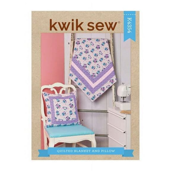 Kwik Sew Sewing Pattern 4354 - Quilted Blanket & Pillow, Size: OS (One Size)