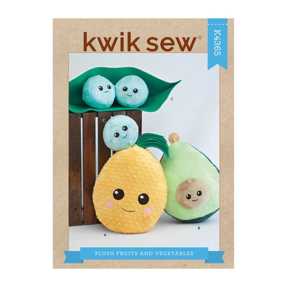 Kwik Sew Sewing Pattern 4365 - Plush Fruits & Vegetables, Size: OS (One Size)