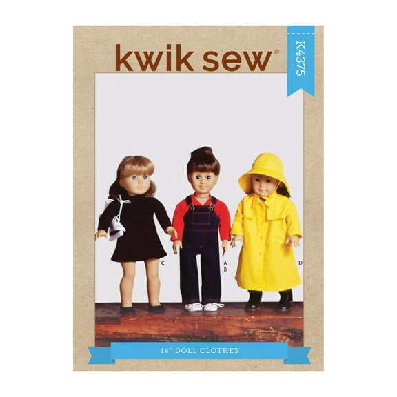 Kwik Sew Sewing Pattern 4375 - 18" Doll Clothes , Size: OS (One Size)