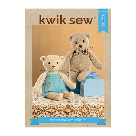 Kwik Sew Sewing Pattern 4389 - Stuffed Bear With Clothes, Size: OS (One Size)