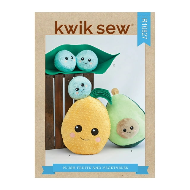 Kwik Sew Sewing Pattern R10827 (4365) - Plush Fruits & Vegetables, Size: OS (One Size)
