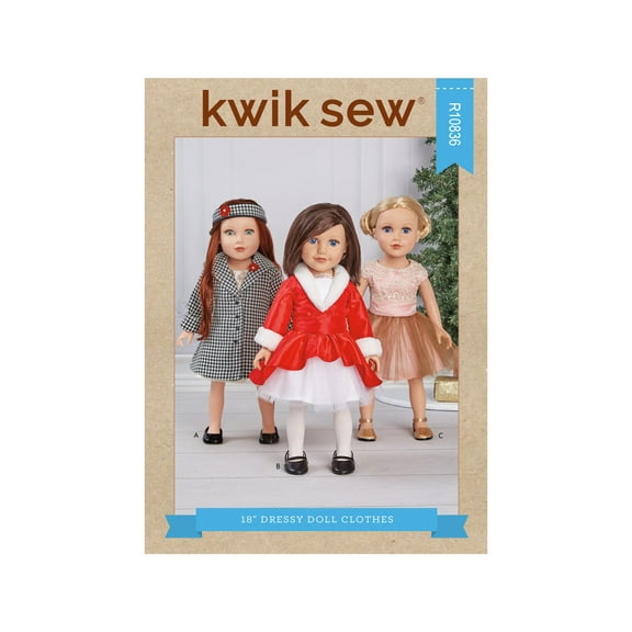 Kwik Sew Sewing Pattern R10836 (4311) - 18" Doll Clothes, Size: OS (One Size)