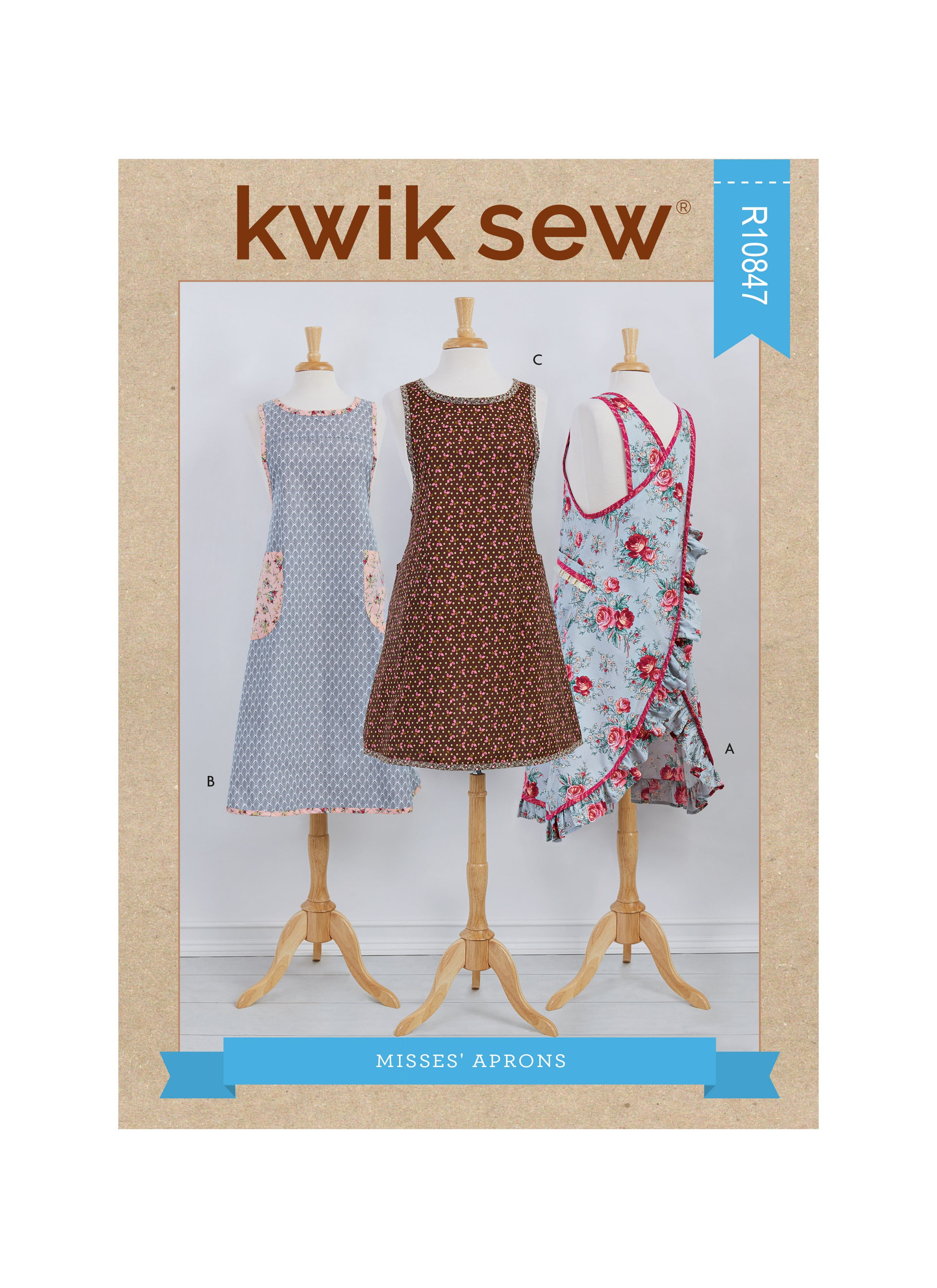 Kwik Sew Sewing Pattern R10847 (4301) Womens Ladies Wrap Around Full Apron , Size A (XSSML
