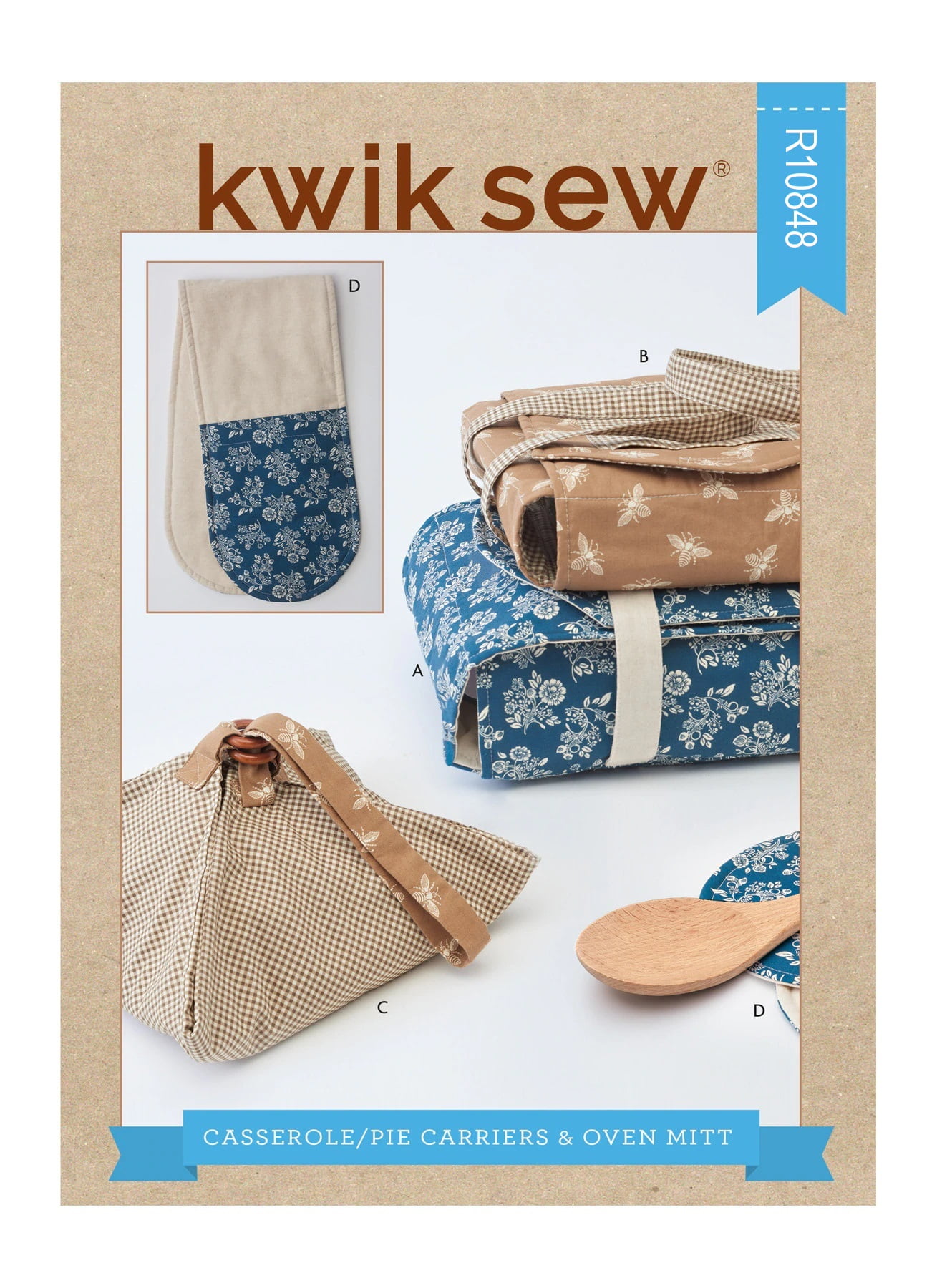 Kwik Sew Sewing Pattern R10848 (4364) Casserole Carriers, Pie Holder