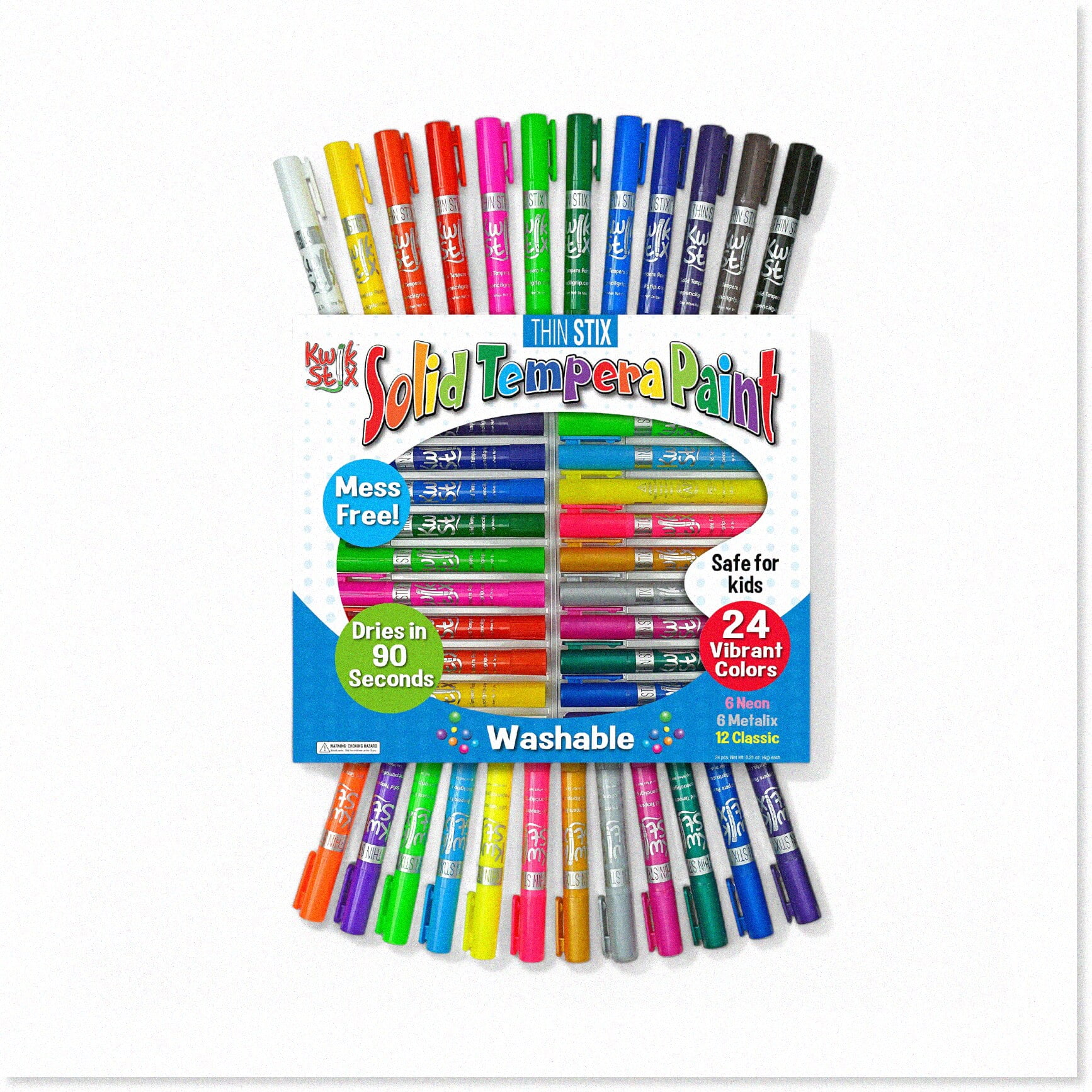 Kwik Stix Neon Metalix Paint Pens Super Quick Drying! 24 Pack with 12