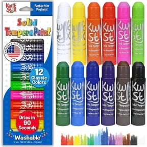 Kwik Stix Tempera Paint - Set of 12, Primary Colors