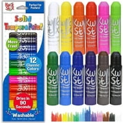 Kwik Stix Tempera Paint Sticks , 12 Classic Colors, Washable Paint Sticks for Kids, Super Quick Drying, Non-Toxic, Allergen Free,  Classic Rainbow Colors