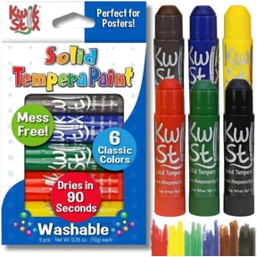 Kwik Stix Tempera Paint Sticks, 6 Count, Classic Colors, Washable, Quick-Drying, Non-Toxic for Kids