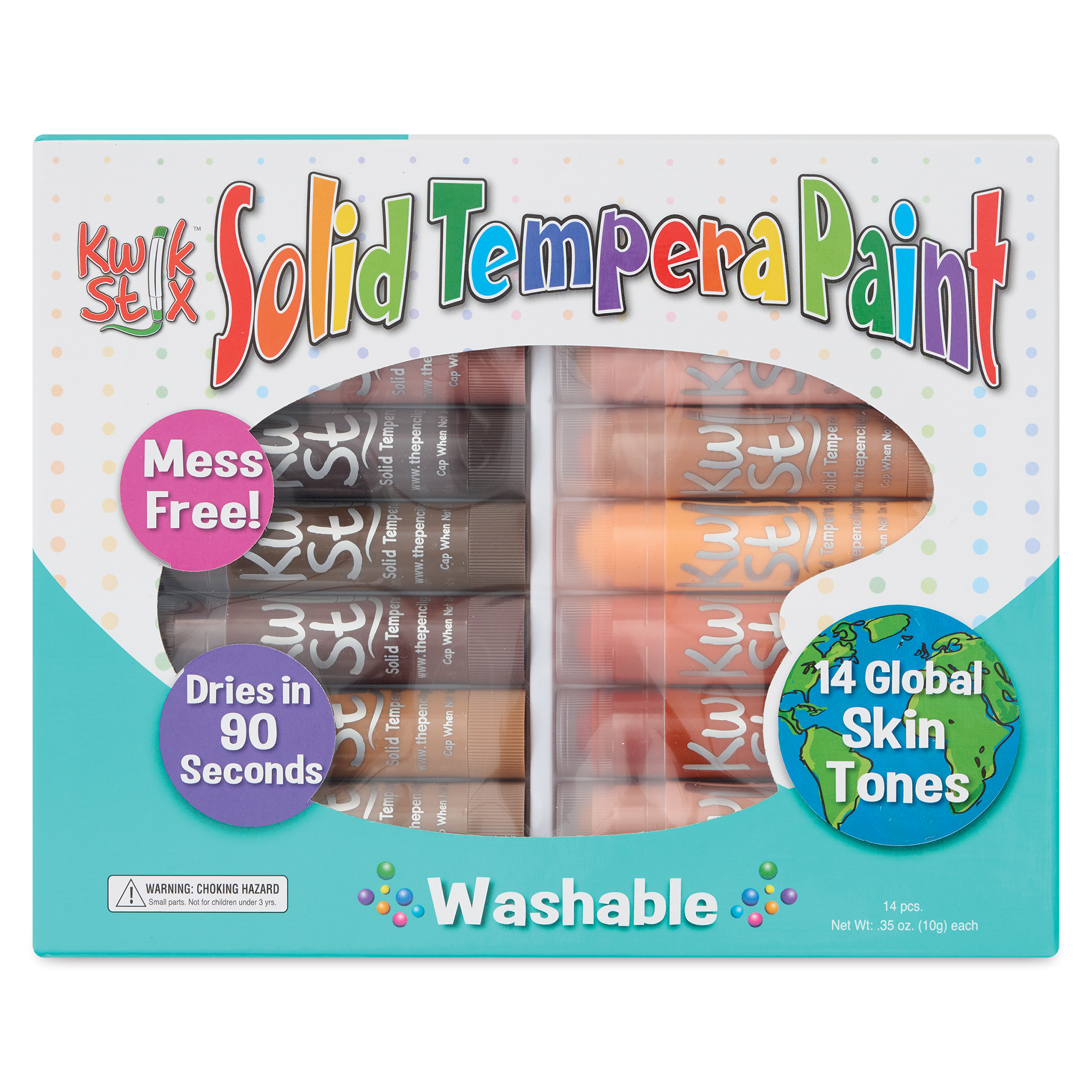 Kwik Stix Tempera Paint Sticks Global Skin Tone Set, Pack of 14