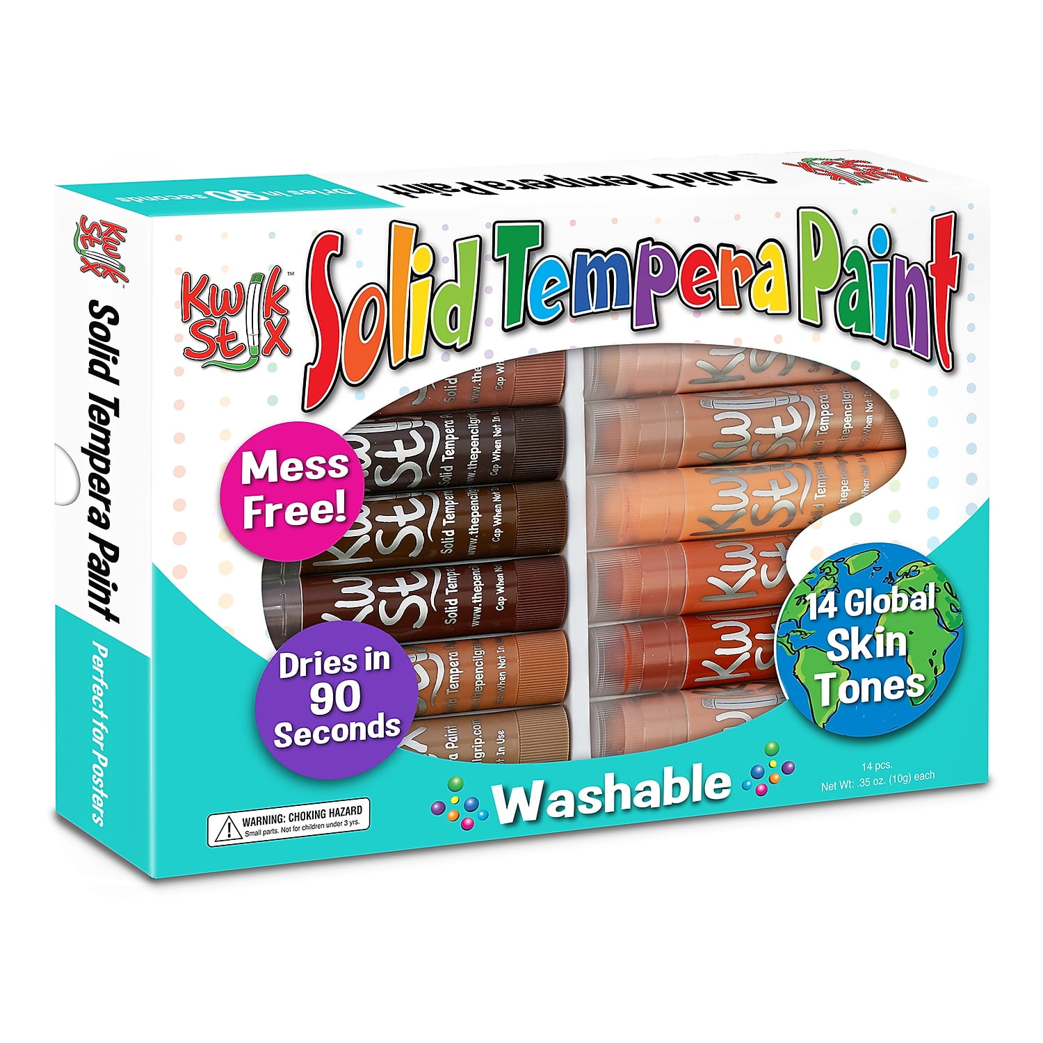Kwik Stix Tempera Paint Sticks Global Skin Tone Set, Pack of 14