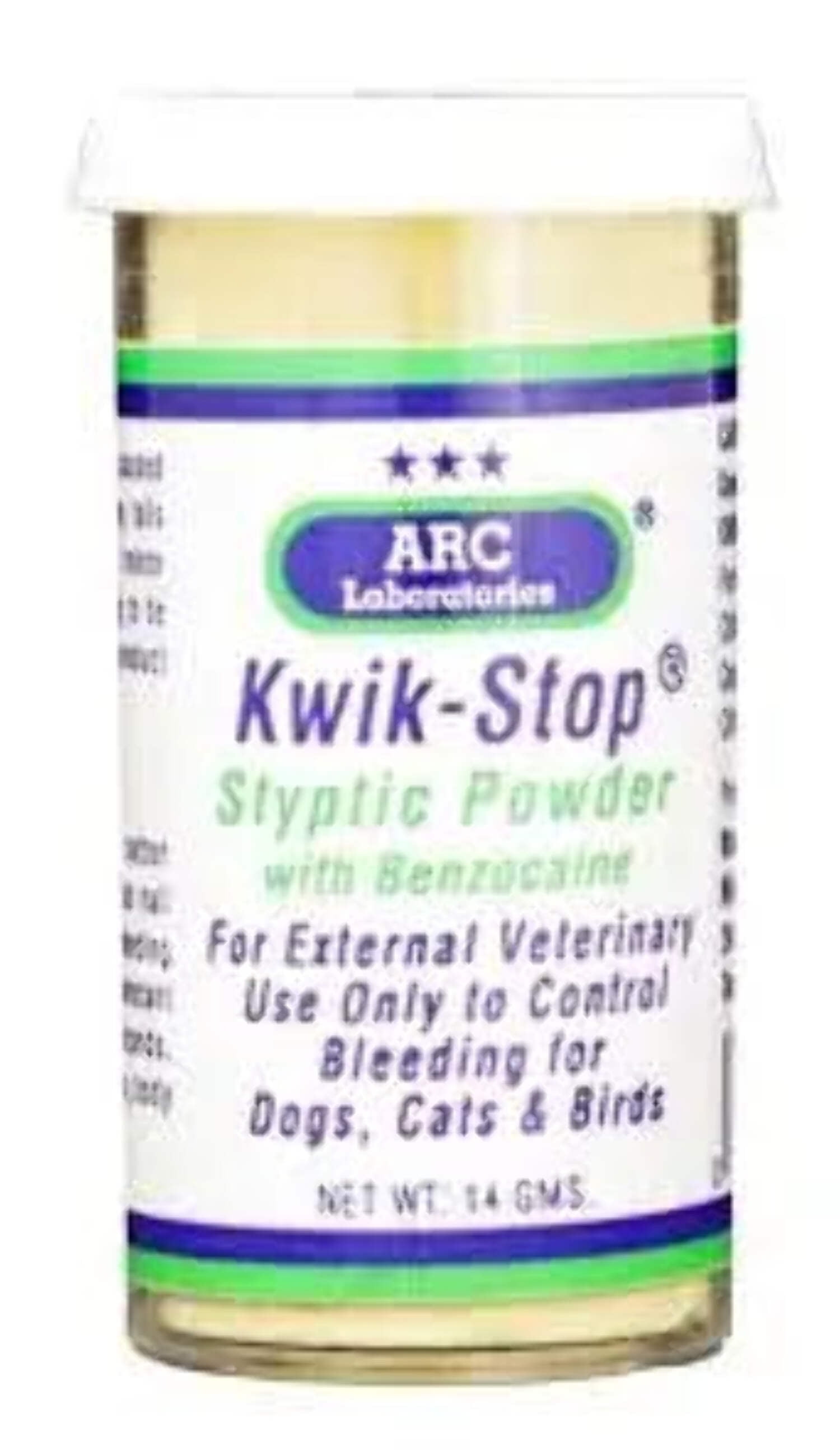 Kwik Stop Styptic Powder with Benzocaine Bleed Stop 2 oz.