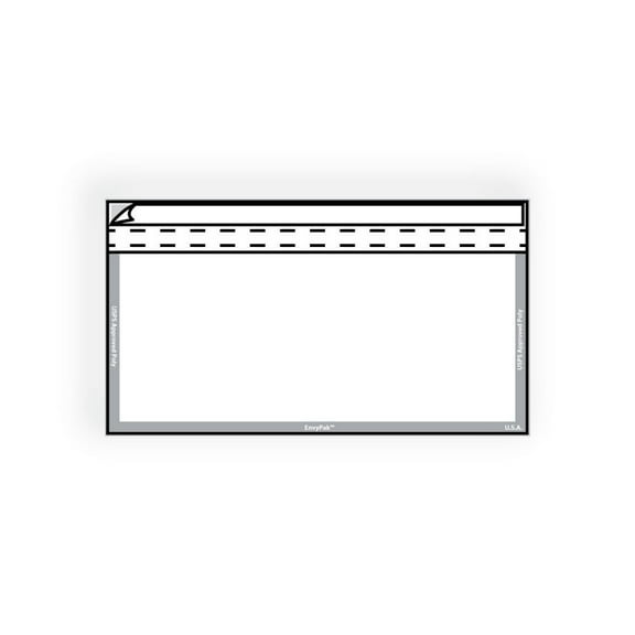 Kwik-Tak Booklet, 6" x 9", Clear Polypropylene, White Imprint on Border: "EnvyPak" & "USPS Approved Poly" (Box of 500)