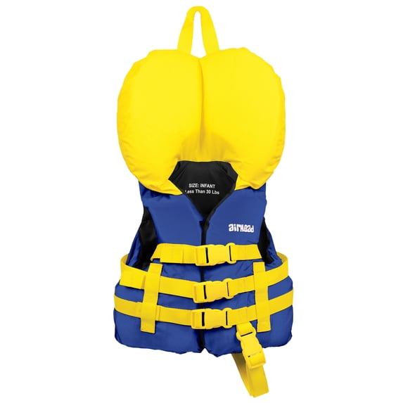 Airhead Infant Series Life Jacket, Babies 15-30 lbs, Blue & Yellow