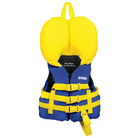 Kwik Tek - Sportsstuff 10006-01-A-BL Enlarge Airhead Infant Nylon Life Jacket PFD - Blue Wetsuit