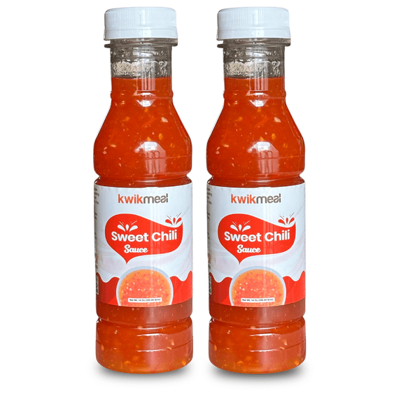 KwikMeal Sweet Chili Sauce | Made with Fresh Peppers & Garlic | No Preservatives | Perfect Dip for Fried Chicken, Fries, Nachos, Rolls & Snacks | Excellent for Glazing and Stir Fry. 14 Oz (Pack of 2)
