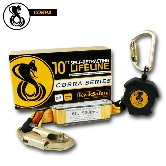 KwikSafety 10’ COBRA Self Retracting Lifeline ANSI Class A Poly Web SRL