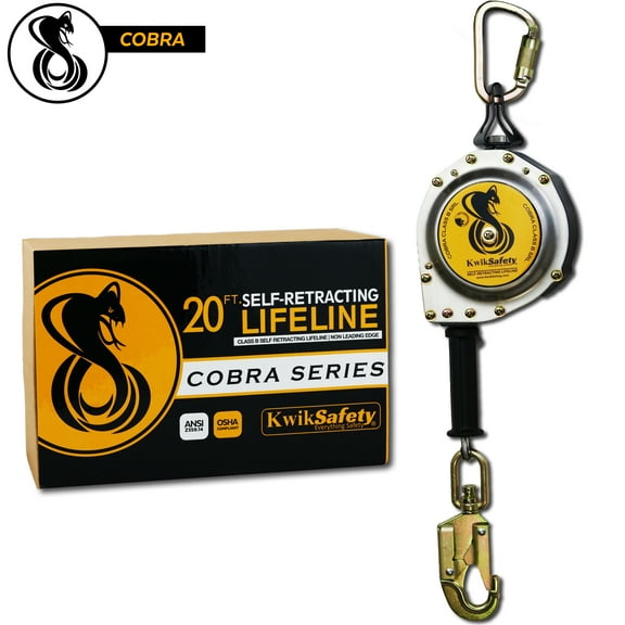KwikSafety 20 COBRA Self Retracting Lifeline ANSI Class B Galvanized Cable SRL