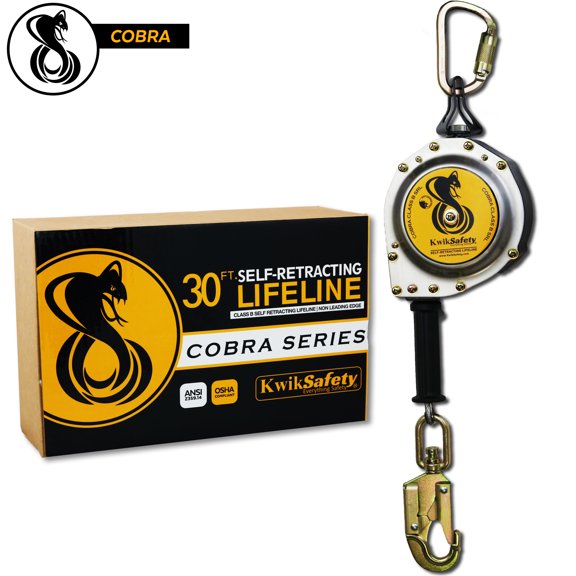 KwikSafety 30 COBRA Self Retracting Lifeline ANSI Class B Galvanized Cable SRL