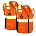 thumbnail image 1 of KwikSafety (Charlotte, NC) BIG KAHUNA (2 PACK) Safety Vest 11 Pockets ANSI Class 2 OSHA Reflective High Visibility Heavy Duty Surveyor Construction Mesh Hi Vis Zipper Men's Work Gear | Orange X-Large, 1 of 6