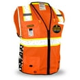 thumbnail image 1 of KwikSafety (Charlotte, NC) BIG KAHUNA DIGITAL Safety Vest (LIMITED EDITION) ANSI Class 2 OSHA Reflective High Visibility Heavy Duty Surveyor Construction Mesh Vis Zipper Men Work | Orange Extra Large, 1 of 6