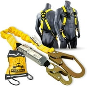 KwikSafety (Charlotte, NC) BOA COMBO | 3D Full Body Safety Harness, 6’ Lanyard, Tool Lanyard, Anchor ANSI OSHA PPE Fall Protection Arrest Restraint Universal Construction Roofing Bucket