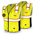 thumbnail image 1 of KwikSafety (Charlotte, NC) CLASSIC Safety Vest | 2 PACK | 10 Pockets Class 2 ANSI OSHA High Visibility Reflective Heavy Duty Mesh Zipper HiVis Construction Work Gear HiViz Men Women | Yellow X-Large, 1 of 6