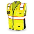 thumbnail image 1 of KwikSafety (Charlotte, NC) CLASSIC Safety Vest (JUMBO Pocket) Class 2 ANSI OSHA High Visibility Reflective Heavy Duty Mesh Zipper HiVis Construction Work Gear HiViz Men Women | Yellow Small, 1 of 6