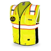 KWIK SAFETY KwikSafety (Charlotte, NC) CLASSIC Safety Vest (JUMBO Pocket) Class 2 ANSI OSHA High Visibility Reflective Heavy Duty Mesh Zipper HiVis Construction Work Gear HiViz Men Women | Yellow Small