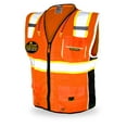 thumbnail image 1 of KwikSafety (Charlotte, NC) CLASSIC Safety Vest (JUMBO Pocket) Class 2 ANSI OSHA High Visibility Reflective Heavy Duty Mesh Zipper HiVis Construction Work Gear HiViz Men Women | Orange Medium, 1 of 3