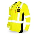 thumbnail image 1 of KwikSafety (Charlotte, NC) ESTIMATOR Long Sleeve Safety Shirt (Y-Neck Button w/POCKET) Class 3 ANSI OSHA Custom High Visibility Reflective Tape Construction Security HiViz Clothing Men | Yellow XL, 1 of 7