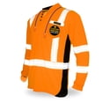 thumbnail image 1 of KwikSafety (Charlotte, NC) ESTIMATOR Long Sleeve Safety Shirt (Y-Neck Button w/POCKET) Class 3 ANSI OSHA Custom High Visibility Reflective Tape Construction Security HiViz Clothing Men | Orange Small, 1 of 7