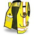 thumbnail image 1 of KwikSafety (Charlotte, NC) GODFATHER Safety Vest (Cushioned Collar) Class 2 ANSI OSHA High Visibility 9 Pockets Reflective Tape Heavy Duty Zipper Mesh HiVis Construction Surveyor Men | Yellow Large, 1 of 6