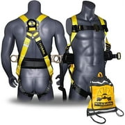 KwikSafety (Charlotte, NC) HURRICANE (with Premium BACK SUPPORT) Safety Harness (3D Ring) | OSHA ANSI Full Body Fall Protection Equipment | For Construction Forklift Roofing Aerial Boom Scissor Lift