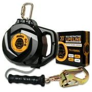 KwikSafety (Charlotte, NC) MAMBA 20’ Self Retracting Lifeline (CARBONATE + Integrated HANDLE) Class B Cable SRL ANSI OSHA Retractable Fall Arrest Protection Safety Yoyo Roofing Construction Gear