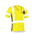 thumbnail image 1 of KwikSafety (Charlotte, NC) OPERATOR Short Sleeve Safety Shirt (w/ POCKET & Solid Reflective Tape) Class 2 ANSI OSHA High Visibility Construction Security Hi Viz Clothing Workwear Men | Yellow Large, 1 of 7