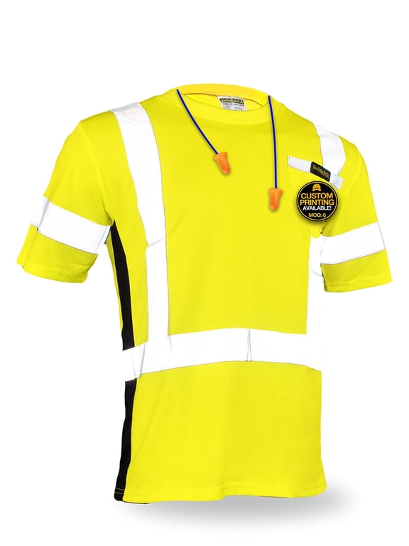 KwikSafety (Charlotte, NC) OPERATOR Short Sleeve Safety Shirt (w/ POCKET & Solid Reflective Tape) Class 2 ANSI OSHA High Visibility Construction Security Hi Viz Clothing Workwear Men | Yellow Medium