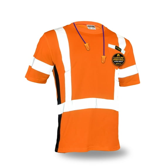 KwikSafety (Charlotte, NC) OPERATOR Short Sleeve Safety Shirt (w/ POCKET & Solid Reflective Tape) Class 2 ANSI OSHA High Visibility Construction Security Hi Viz Clothing Workwear Men | Orange Medium
