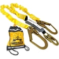 thumbnail image 1 of KwikSafety (Charlotte, NC) PYTHON 1 PACK (External Shock Absorber) Double Leg 6ft Safety Lanyard OSHA ANSI Fall Protection Restraint Equipment Snap Rebar Hook Connectors Construction Arborist Roofing, 1 of 7