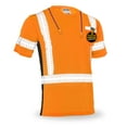 thumbnail image 1 of KwikSafety (Charlotte, NC) RENAISSANCE MAN Short Sleeve Safety Shirt (w/POCKET) Class 2 ANSI OSHA Custom High Visibility Reflective Tape Construction Security Hi Viz Work Clothing Men | Orange Large, 1 of 7
