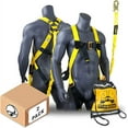 thumbnail image 1 of KwikSafety (Charlotte, NC) SCORPION (2 PACK) Safety Harness w/attached 6ft. Tubular Lanyard on back | OSHA ANSI Fall Protection | INTERNAL Shock Absorbing Lanyard | Construction Carpenter Scaffolding, 1 of 6