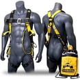 thumbnail image 1 of KwikSafety (Charlotte, NC) SUPERCELL (Shoulder Padding) Safety Harness | ANSI OSHA Full Body Fall Protection | Dorsal Ring Side D-Rings Tongue Buckle Straps Tool Lanyard Construction Tower Roofing, 1 of 6