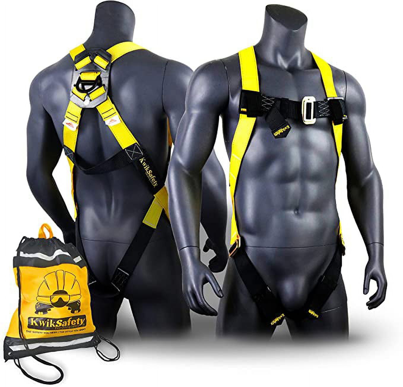 KwikSafety (Charlotte, NC) TORNADO 1D Fall Protection Full Body Safety  Harness, OSHA ANSI Industrial Roofing Tool Personal Protection Equipment