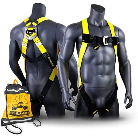 KwikSafety (Charlotte, NC) TORNADO 1D Fall Protection Full Body Safety Harness | OSHA ANSI Industrial Roofing Tool Personal Protection Equipment | Construction Carpenter Scaffolding Contractor